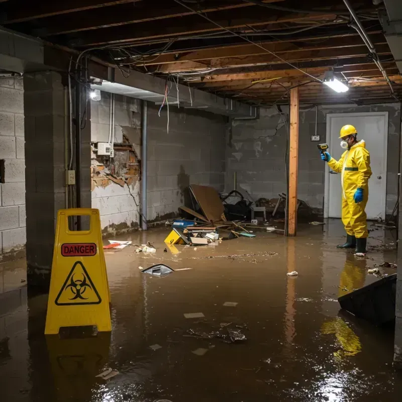 Flooded Basement Electrical Hazard in Belle Plaine, KS Property